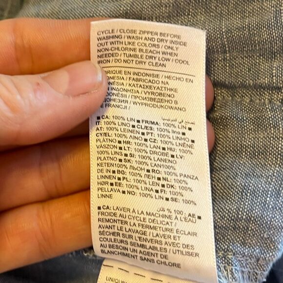 Athleta Retreat Linen Jogger Pant Blue 2 Petite Coastal Beach Summer Chambray - Picture 12 of 12